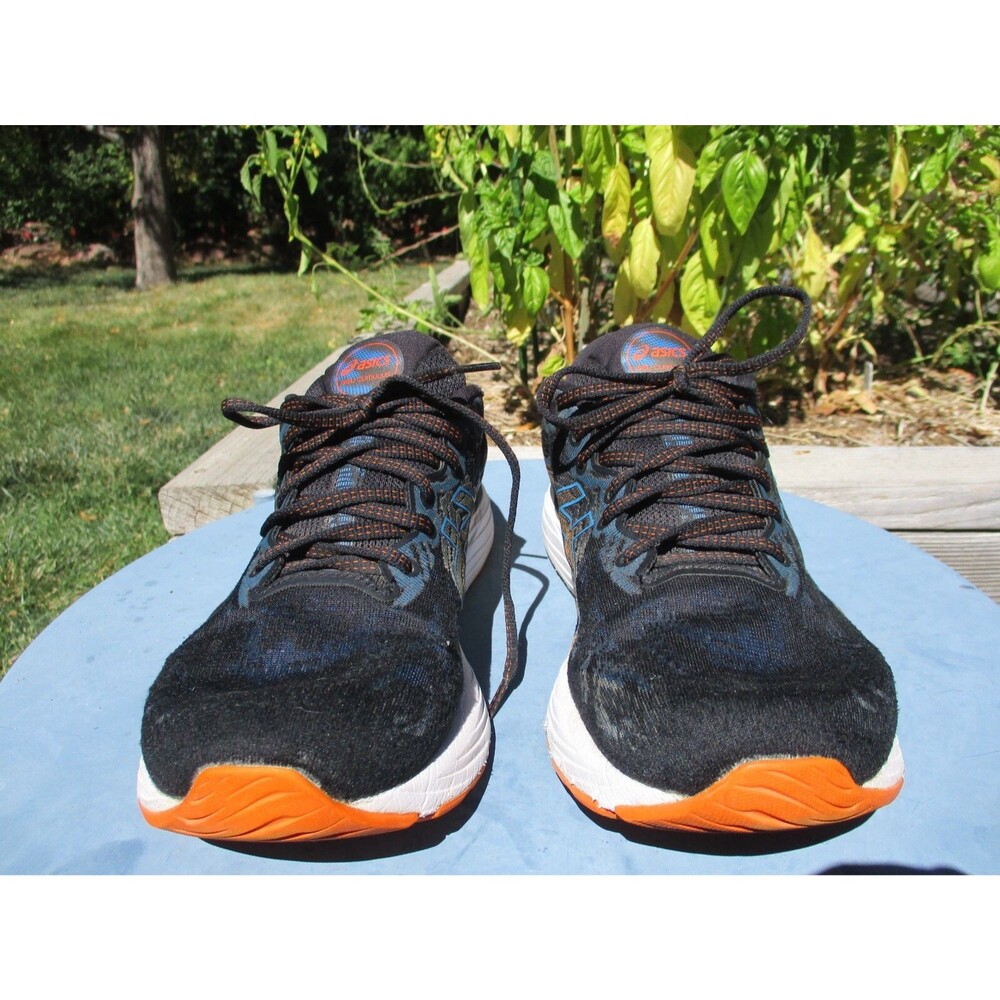 ASICS Gel Cumulus 23 Mens 9 Black Blue Orange Running Athletic Shoes 1011B012 - Picture 3 of 12